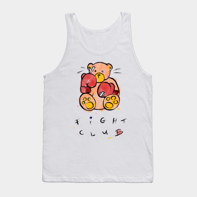 Max The Teddy Bear Fight Club Tank Top by Ewen Gur